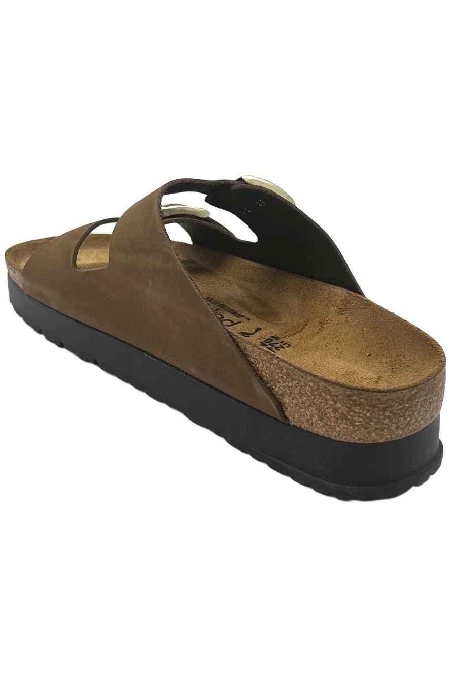Papillio by Birkenstock Arizona Platform Nubuck Sandal Dark Tea - Medium - Picture 3 of 3